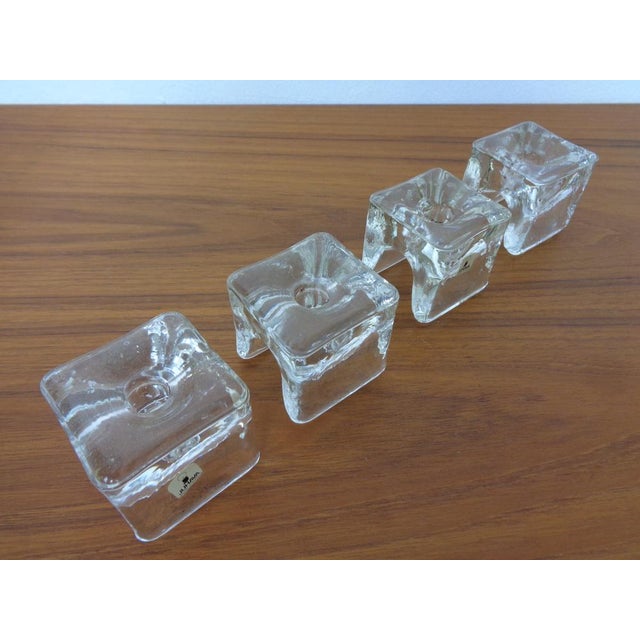 Finnish Ice Glass Candlesticks by Timo Sarpaneva for Juhava, 1970s, Set of 4 For Sale - Image 10 of 18