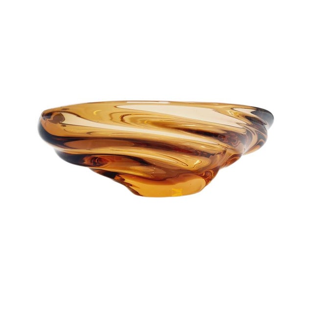 Glass Fruit Bowl attributed to J. Hospodek for Chribska Sklara, Former Czechoslovakia, 1960s For Sale - Image 7 of 11
