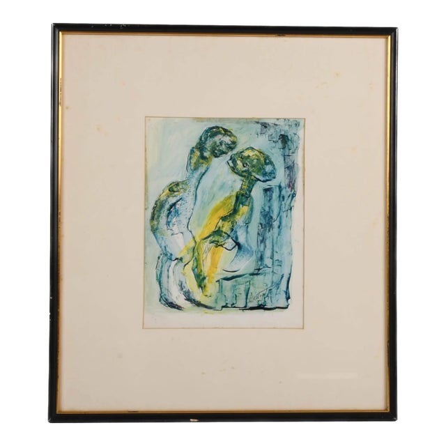 Framed Signed J. Akston "Do You Mean It?, 1970" Mixed Media For Sale