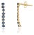 Classic 1.32ct Royal Blue Sapphire Linear Drop Earrings in 14k Solid Gold- 2 Pieces For Sale