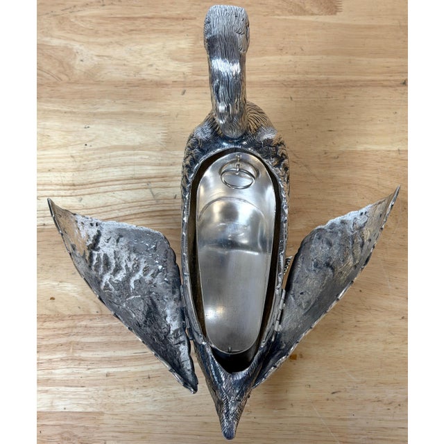 Articulated Silver-Plated Bronze Swan Box-/ Bonbonnière or Cache Pot For Sale - Image 15 of 18
