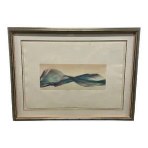 Abstract Framed Wall Art Monoprint “Undertow” by Michael John March