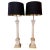 Carved Column Marble Alabaster Lamps with Gilt Bases and Silk Shades - A Pair For Sale - Image 13 of 13
