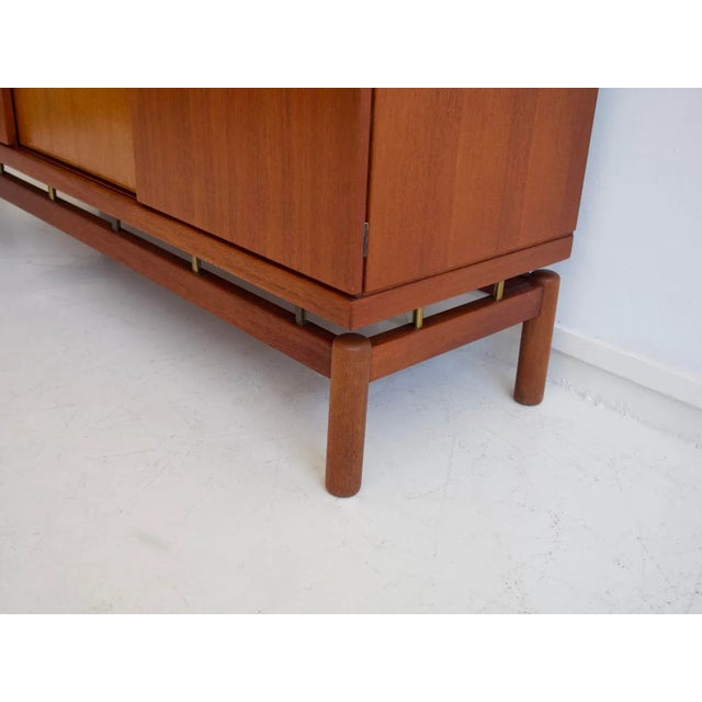 Brown Mid-Century Italian Teak and Brass Sideboard from La Permanente Mobili Cantù, 1960s For Sale - Image 8 of 16