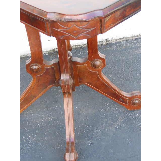 Late 1800s Victorian Eastlake Carved Side Table 6883 For Sale - Image 14 of 18