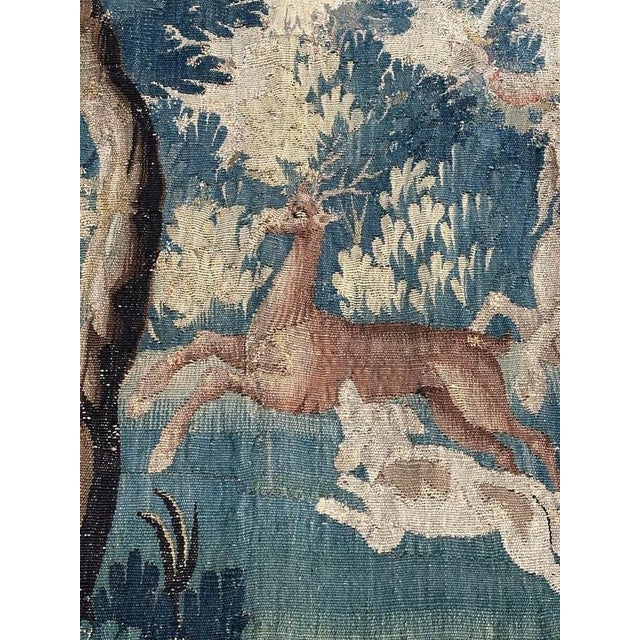 Textile Hunting with Hound Tapestry from Aubusson, 1700s For Sale - Image 7 of 18