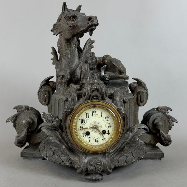Antique Late 19th Century Fireplace Clock For Sale - Image 13 of 13