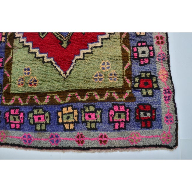 Multicolored Turkish Anatolian Nomadic Rug For Sale - Image 9 of 11