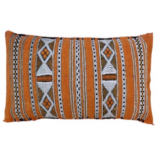Late 20th Century Striped Moroccan Orange Pillow For Sale