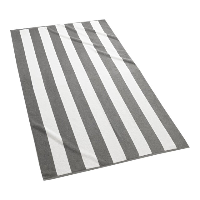 Cabana Stripe Beach Towel in Grey For Sale