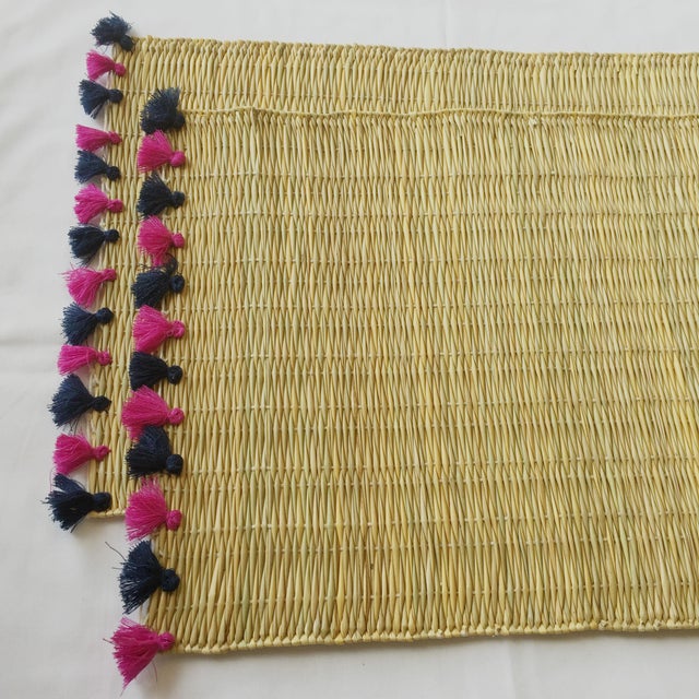 Lola Placemat With Tassel, Set of 2 Navy Berry For Sale - Image 4 of 5