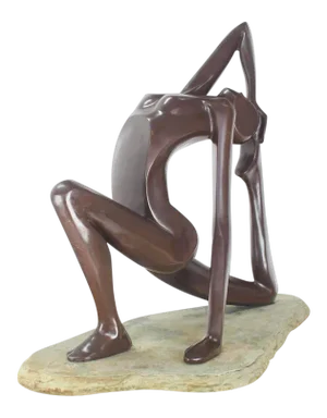 Vintage Mid Century Abstract Sculpture of Stretching Nude Gymnast