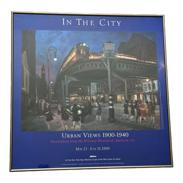 Exhibit poster from NYC 1993 URBAN VIEWS 1900-1940 Masterpieces from the Whitney Museum of American Art MAY 21 - JULY 11,...