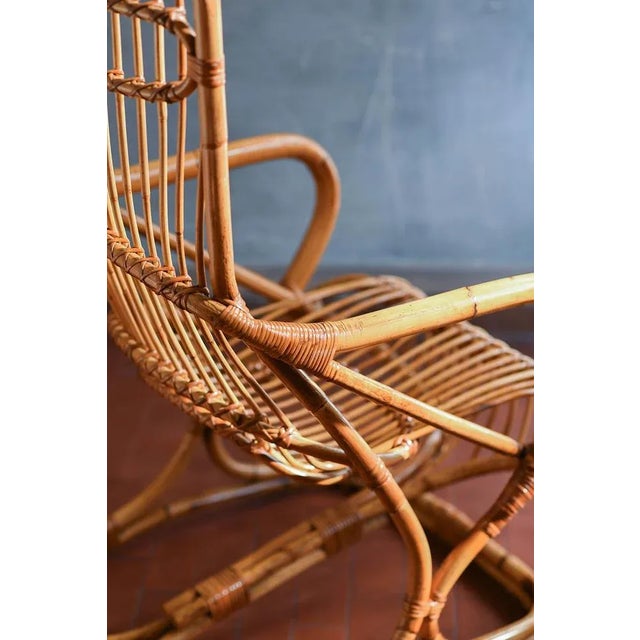 Rattan Armchair with High Backrest, 1970s For Sale - Image 5 of 11