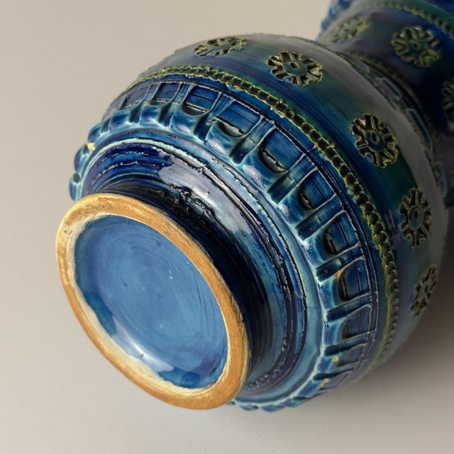 Blue Vintage Ceramic Vase by Aldo Londi for Bitossi, 1970s For Sale - Image 8 of 15