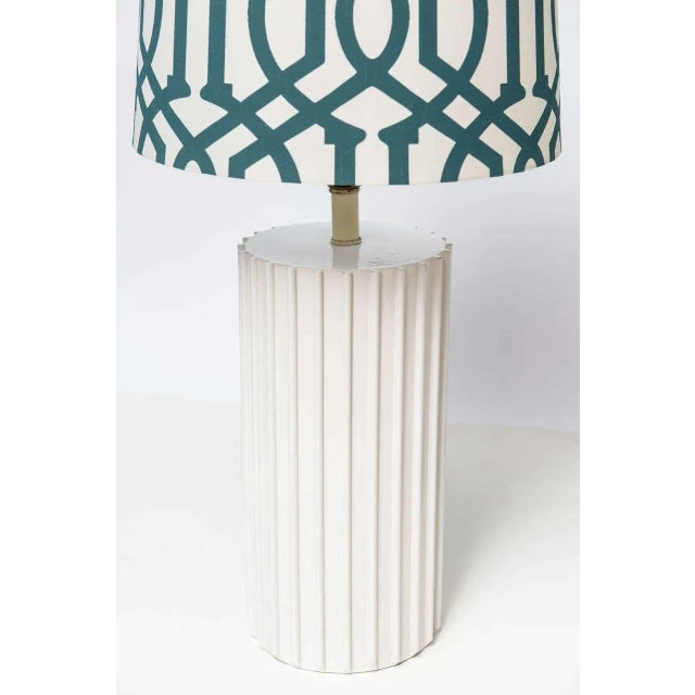Pair of White Ridged Table Lamps, Circa 1970s For Sale - Image 4 of 10