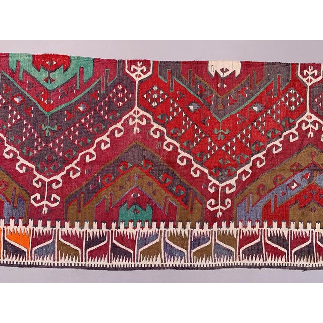 Turkish Narrow Kilim Runner Rug For Sale - Image 5 of 7