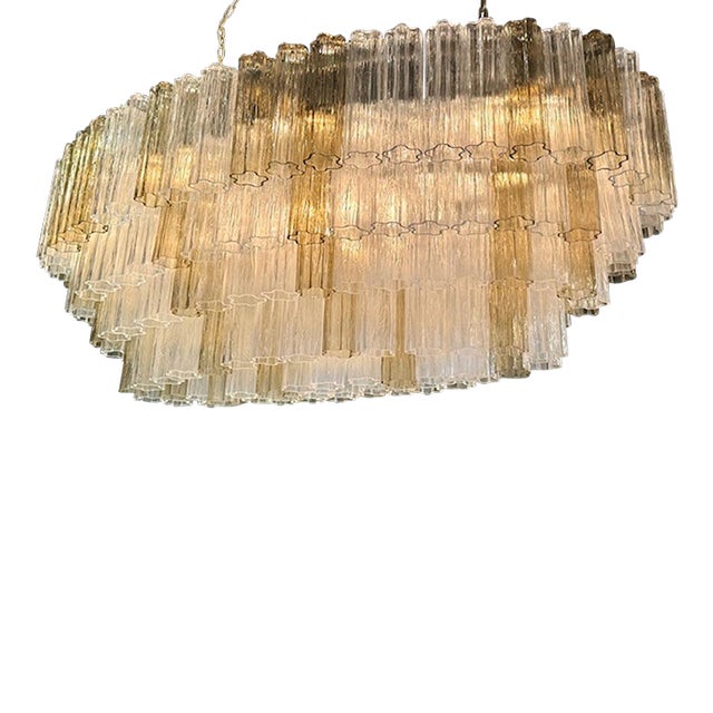 Oval Murano Tronchi Chandelier For Sale