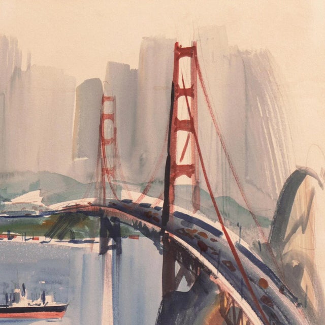 'San Francisco From Marin' by Jess Cauthorn, Seattle, Seattle Art Museum, Frye Museum, Golden Gate, Sausalito For Sale - Image 4 of 8