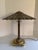 Arts & Crafts 1950s Brass Table Lamp With Brass and Glass Shade For Sale - Image 3 of 10