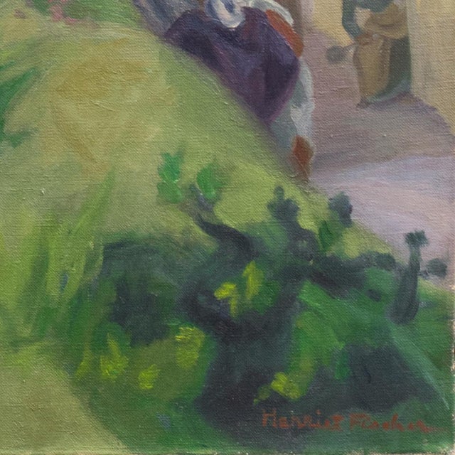 Signed lower right, 'Harriet Fischer' (Danish, 1890-1981); additionally signed, verso, dated 1951 and titled, 'Motiv fra...