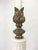 Metal Vintage Brass Ceramic & Marble Column Table Lamp For Sale - Image 7 of 9
