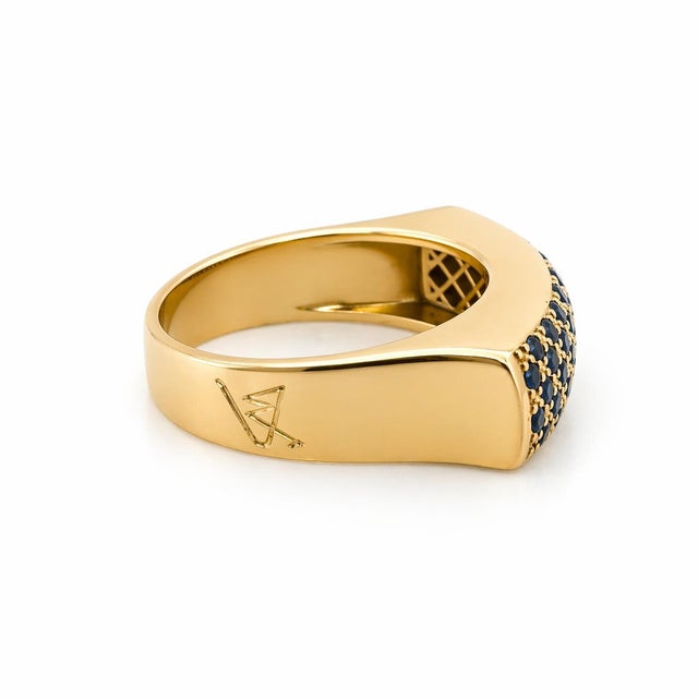 David Vangelder of Paris 18k Rose Gold Sapphire Ring, Size 6.5 For Sale - Image 4 of 5