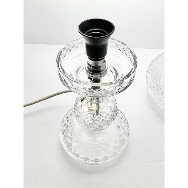 1990s 1990s Waterford Inishmore/Inishmaan, Alana Electric Crystal Hurricane Table Lamp For Sale - Image 5 of 12