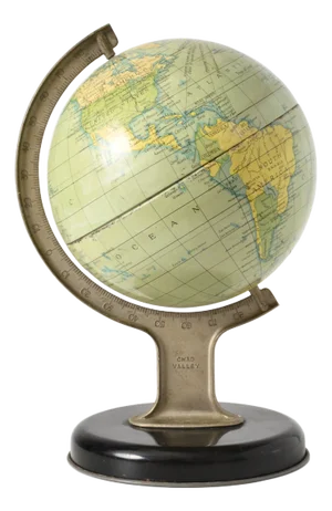 Vintage Tin Metal World Globe, Chad Valley, 1930s