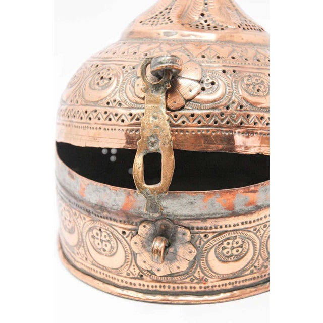 Antique Indian Copper Pandan Betel Box, Mughal Revival, Pierced Dome Lid For Sale - Image 10 of 13