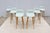 Danish Iskos-Berlin for Muuto Blue Leather Fiber Bar Stools Wood Base - Set of 6 For Sale - Image 10 of 18