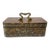 Vintage Lacquered Decoupage Box With Lion Head Handle For Sale