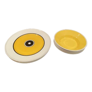 Mid 20th Century Mid-Century Modern Mikasa EpiQure-One Dishes in Collage Pattern - Set of 8