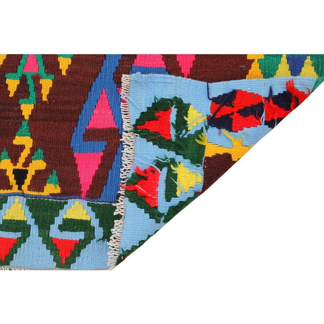Mid 20th Century Colorful Small Vintage Kilim Rug | Chairish