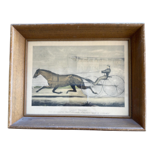 Antique Currier & Ives Lithograph "Lady Thorn" Trotting Horse c. 1860s