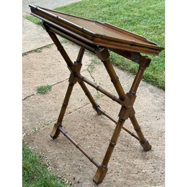 Vintage Faux Bamboo Style Wooden Lectern Library Book Display Stand For Sale - Image 9 of 11
