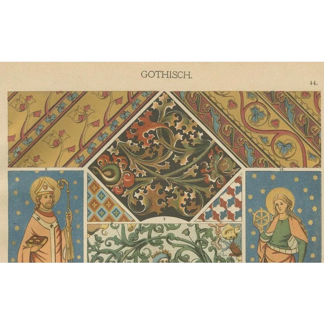 Jul. Hoffmann, 19th Century Gothic Illuminated Ornament Prints, 1887, Paper, Set of 2 For Sale - Image 6 of 10