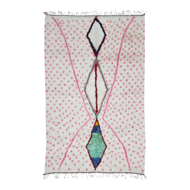 Artisan Moroccan Wool Rug - 9.8 X 6.3 Ft For Sale