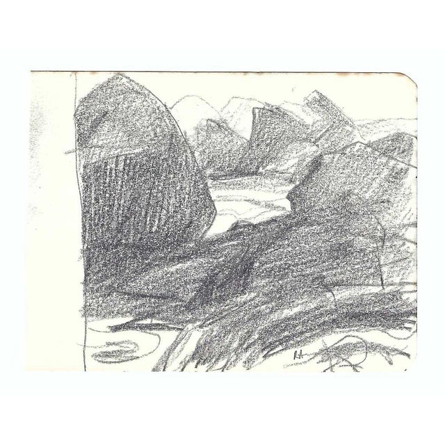 Drawing on paper by Robert Henry Angeloch (1922-2011). Estate stamp on the back. Probably Greenport, Long Island, but...
