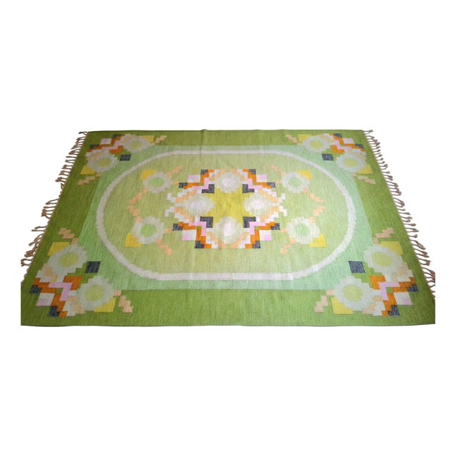 Large Rölakanan Wool Rug by Ingegerd Silow, 1960s For Sale
