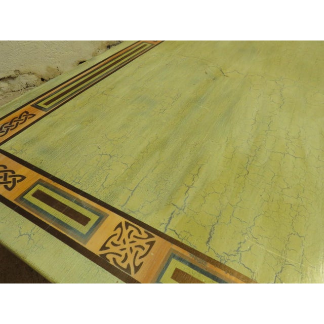 Hand Painted Celtic Viking Themed Table by Tina Turner, 1970s For Sale - Image 12 of 14