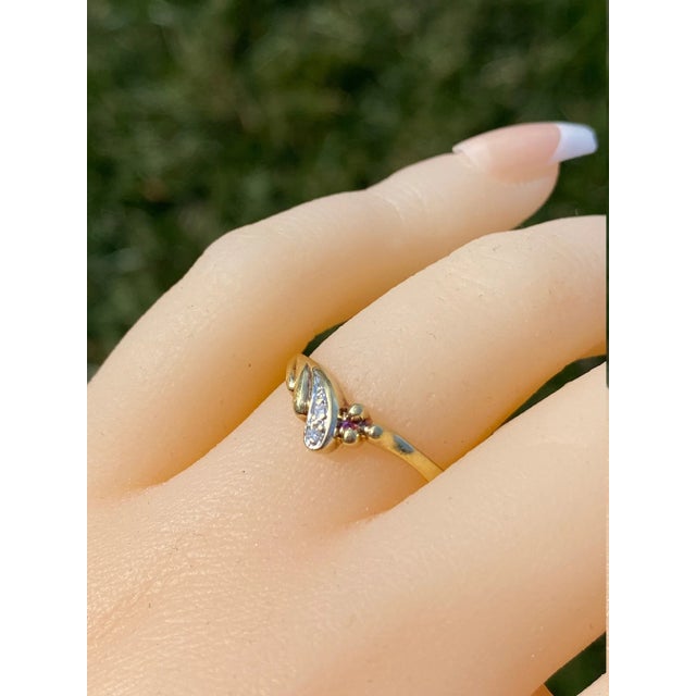 Gold The Dandridge: Ladies 14K Gold Cocktail Ring with Diamonds For Sale - Image 8 of 9