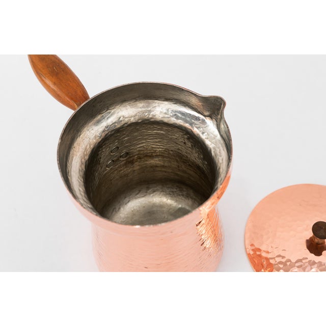 Hammered Copper, Brass, and Wood Can, 1920s For Sale - Image 11 of 13