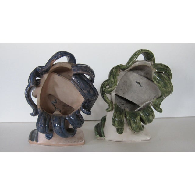 Art Deco Austrian Art Deco Ceramic Heads - A Pair For Sale - Image 3 of 5