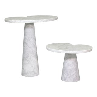 Carrara Marble Side Tables by Angelo Mangiarotti for Skipper, 1975, Set of 2 For Sale