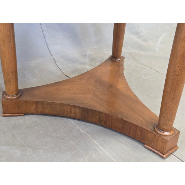 Antique 1930s French Empire or Art Deco Cherry Guéridon Table With Black Marble For Sale - Image 11 of 13