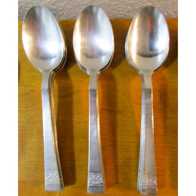Mid-Century Modern Vintage Stainless Steel Flatware Set Xo Design 108 Piece 12 Place Setting For Sale - Image 3 of 12