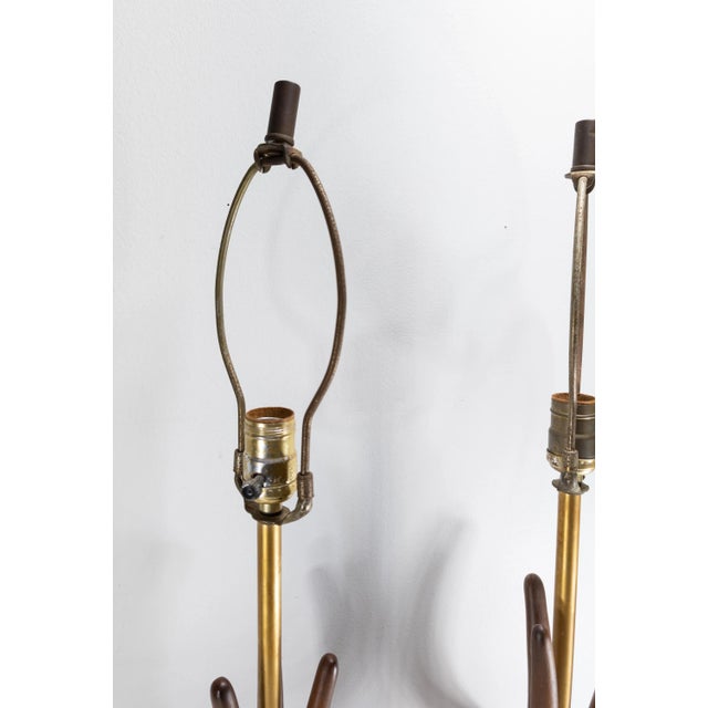 Mid-Century Danish Modern Pair of Walnut Table Lamps After Adrian Pearsall For Sale - Image 11 of 12