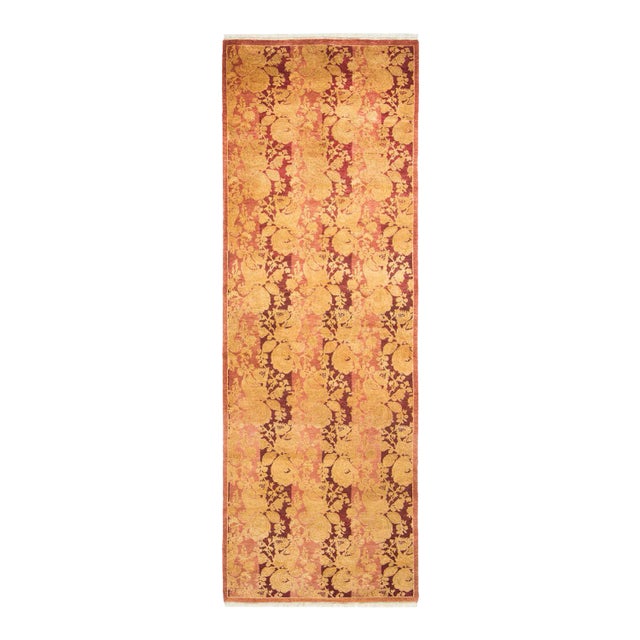 Mogul Collection Hand-Knotted Runner - Pink 2' 8" x 7' 9" For Sale