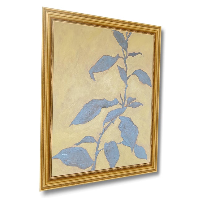 2020s Abstract Botanical Acrylic Painting on Canvas, Framed 18" X 22 " Original Modern Organic Art by Tatiana Duperault For Sale - Image 5 of 6